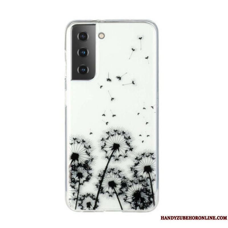 Coque Samsung Galaxy S21 5G Transparente Pissenlits Noirs