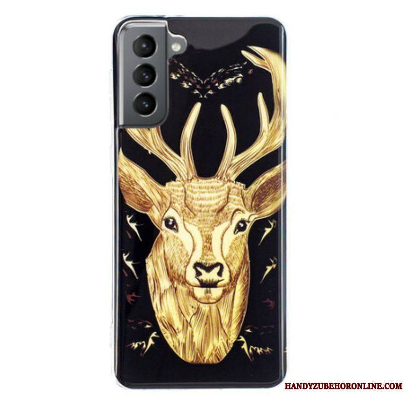 Coque Samsung Galaxy S21 FE Cerf Majestueux Fluorescente