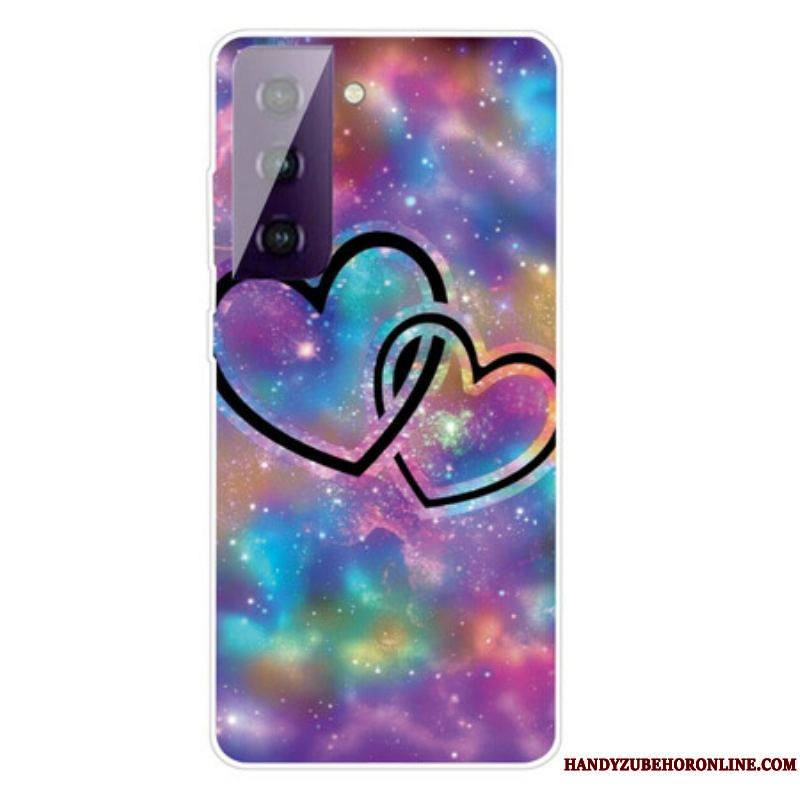 Coque Samsung Galaxy S21 FE Coeurs Enchaînés