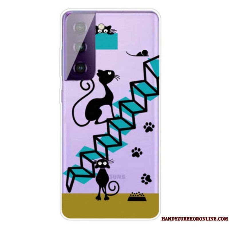 Coque Samsung Galaxy S21 FE Drôles de Chats