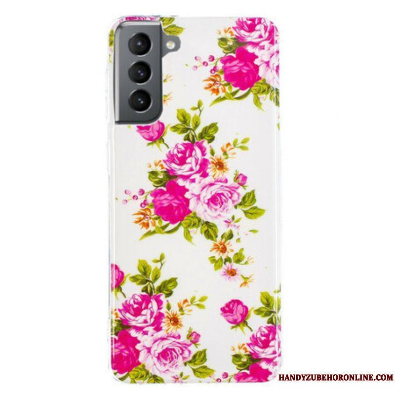 Coque Samsung Galaxy S21 FE Fleurs Liberty Fluorescente