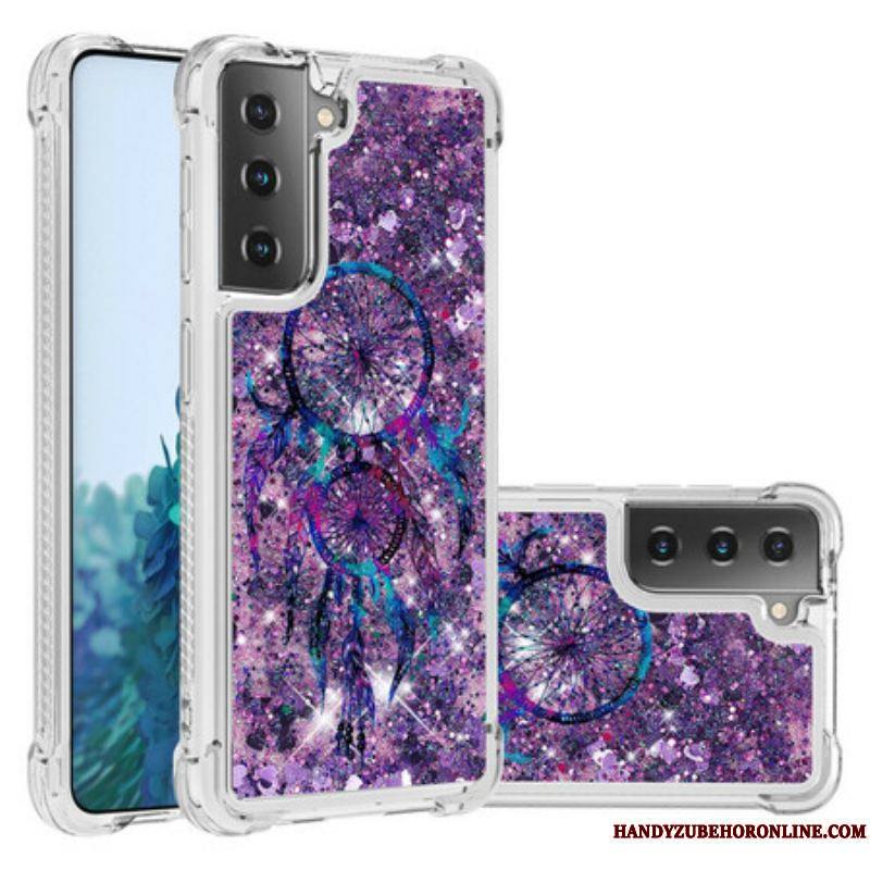 Coque Samsung Galaxy S21 Plus 5G Attrape Rêves Paillettes