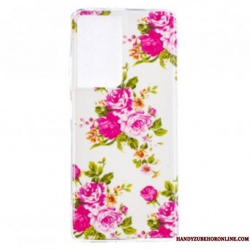 Coque Samsung Galaxy S21 Ultra 5G Fleurs Liberty Fluorescente