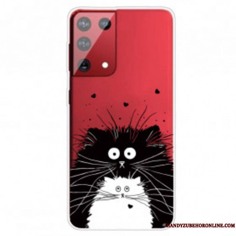 Coque Samsung Galaxy S21 Ultra 5G Regarde les Chats