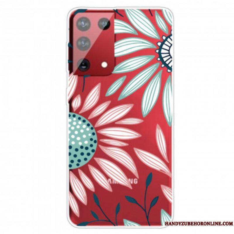 Coque Samsung Galaxy S21 Ultra 5G Transparente Une Fleur