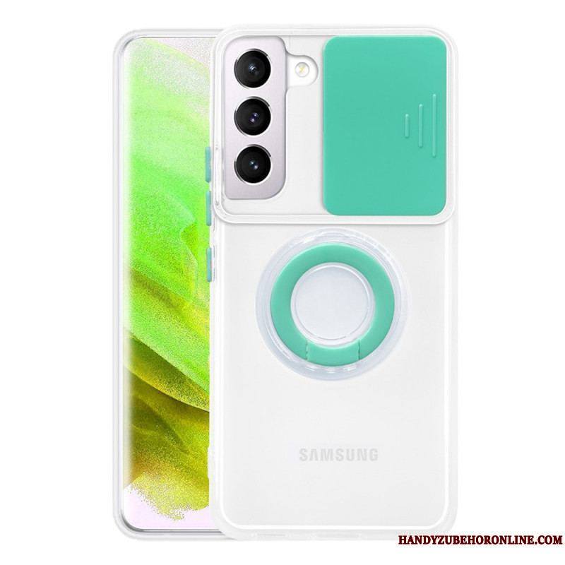Coque Samsung Galaxy S22 5G Anneau-Support et Protège-Lentilles