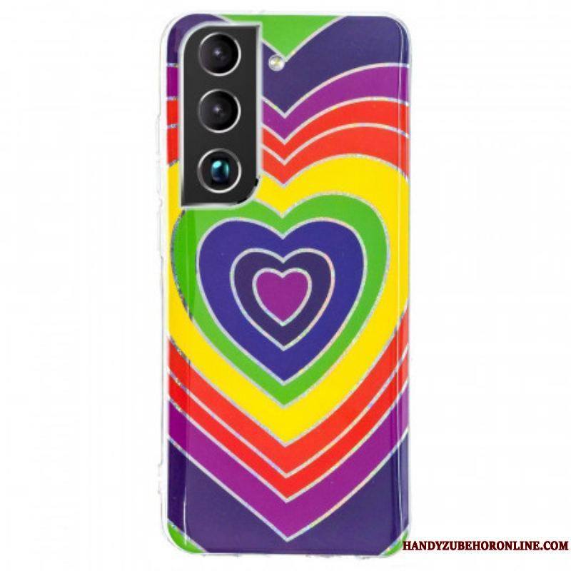 Coque Samsung Galaxy S22 5G Coeur Psychédélique