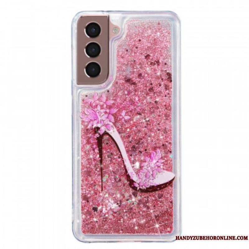 Coque Samsung Galaxy S22 5G Escarpin Paillettes