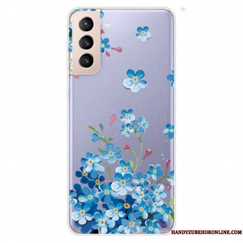 Coque Samsung Galaxy S22 5G Fleurs Bleues