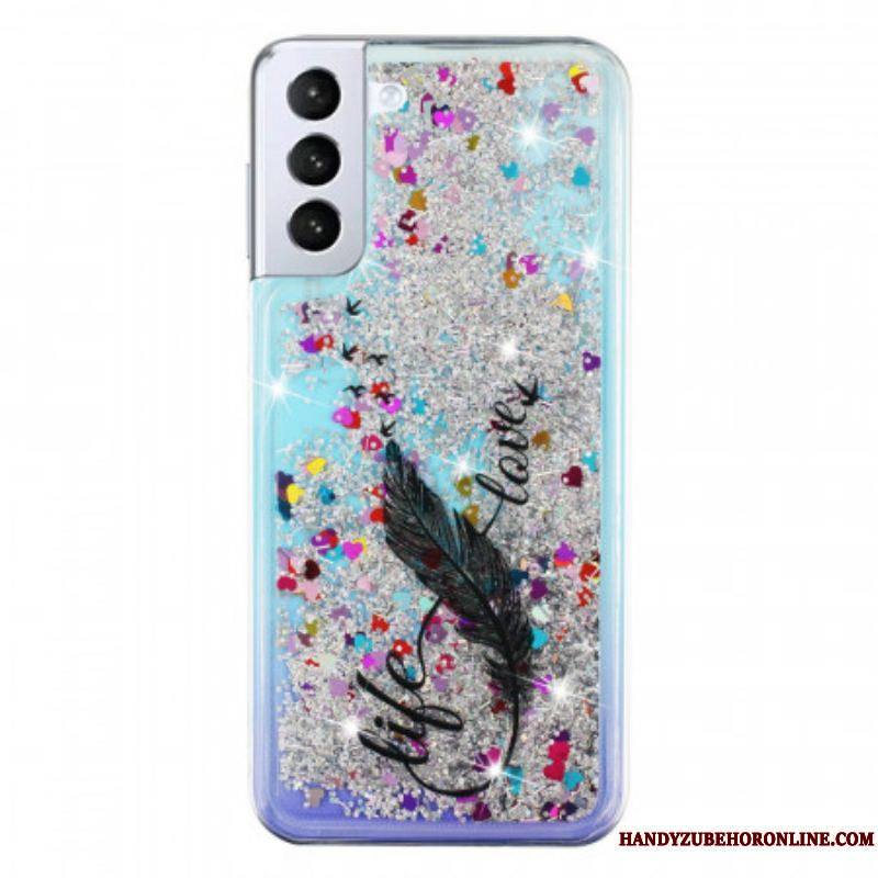 Coque Samsung Galaxy S22 5G Life & Love Paillettes