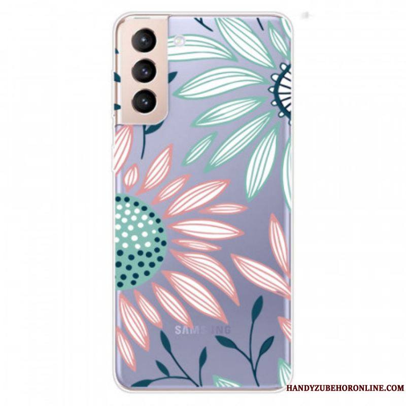 Coque Samsung Galaxy S22 5G Transparente Une Fleur