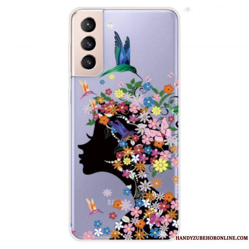 Coque Samsung Galaxy S22 Plus 5G Jolie Tête Fleurie