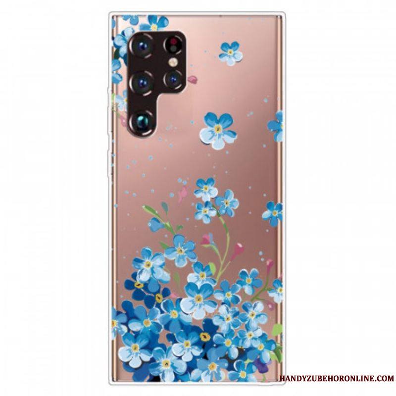 Coque Samsung Galaxy S22 Ultra 5G Fleurs Bleues