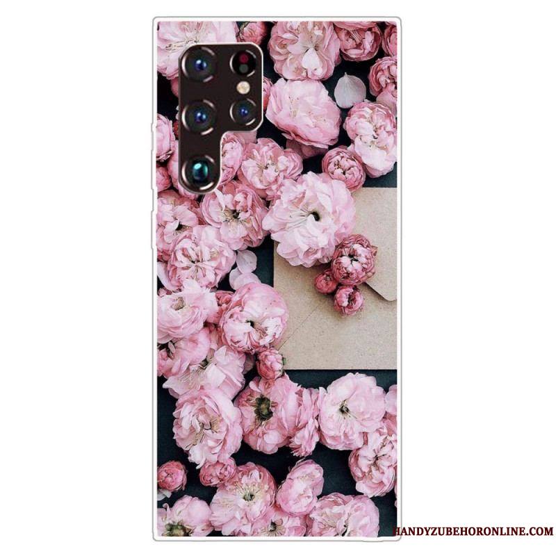 Coque Samsung Galaxy S22 Ultra 5G Fleurs Roses