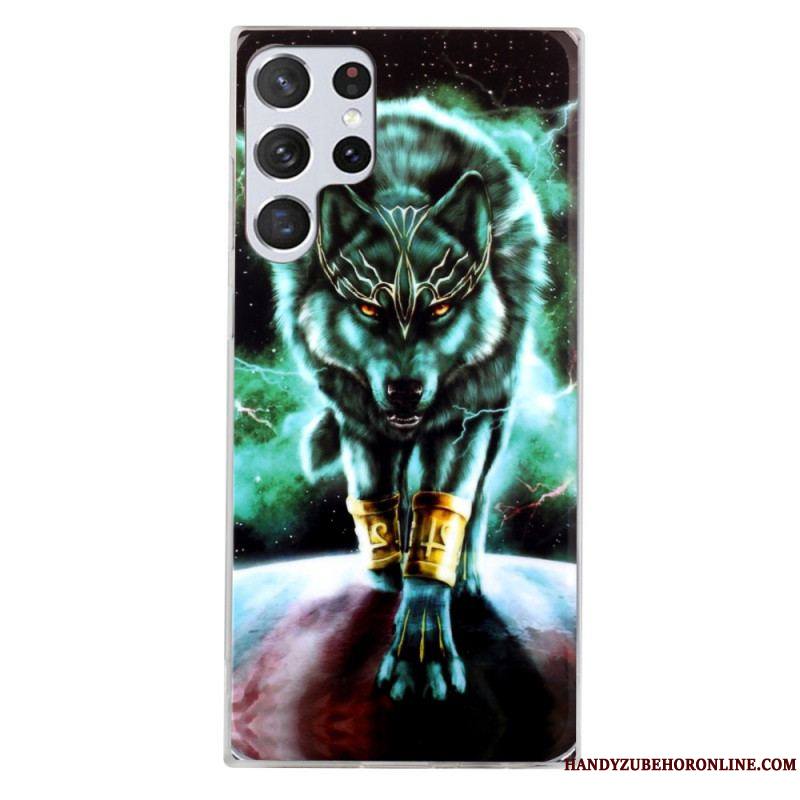 Coque Samsung Galaxy S22 Ultra 5G Loup Fluorescente