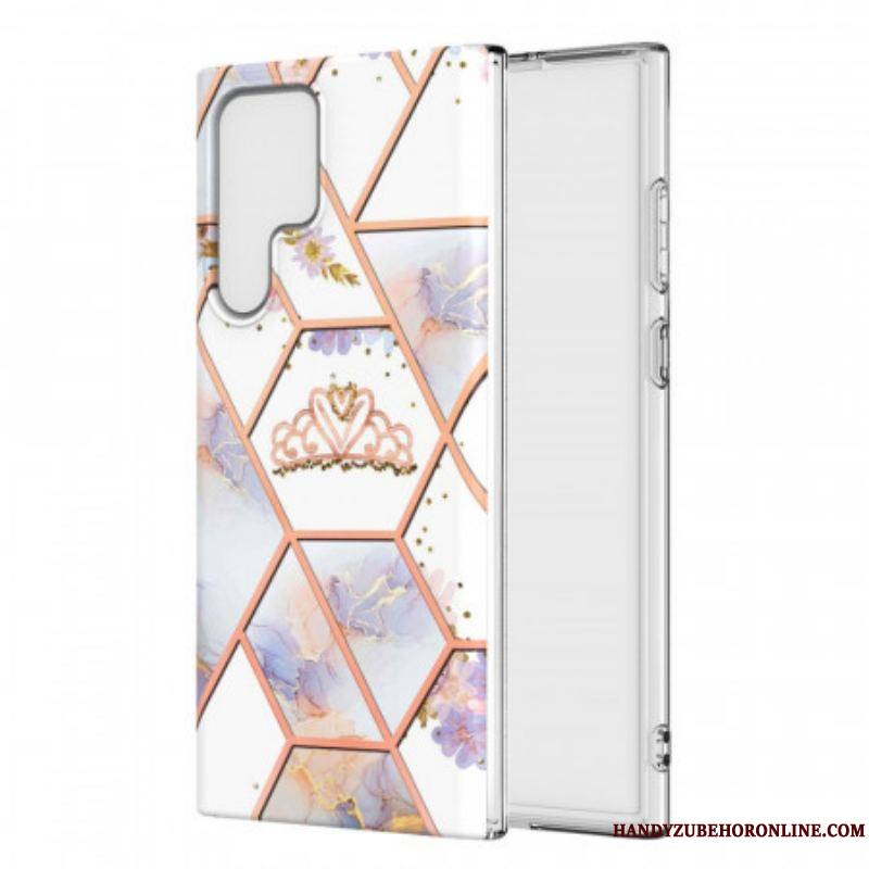 Coque Samsung Galaxy S22 Ultra 5G Marbrée Couronne