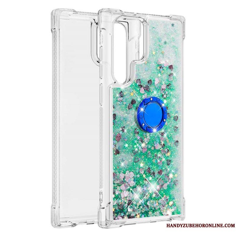 Coque Samsung Galaxy S22 Ultra 5G Paillettes Anneau-Support