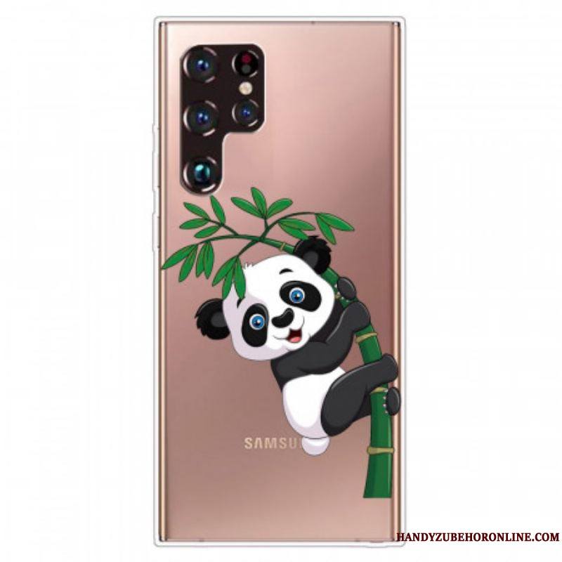 Coque Samsung Galaxy S22 Ultra 5G Panda Sur Le Bambou