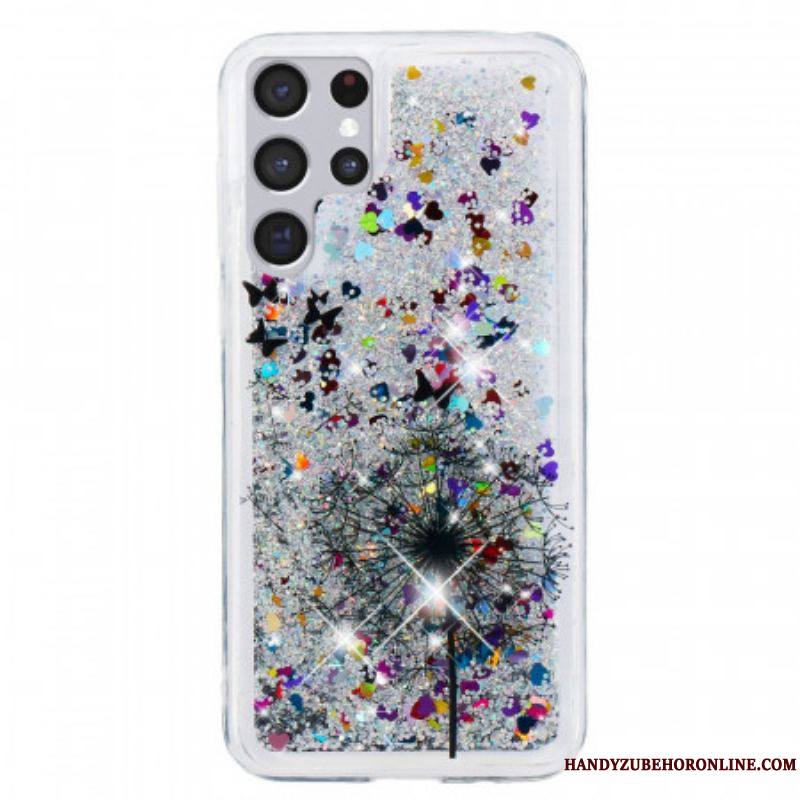 Coque Samsung Galaxy S22 Ultra 5G Pissenlits Paillettes