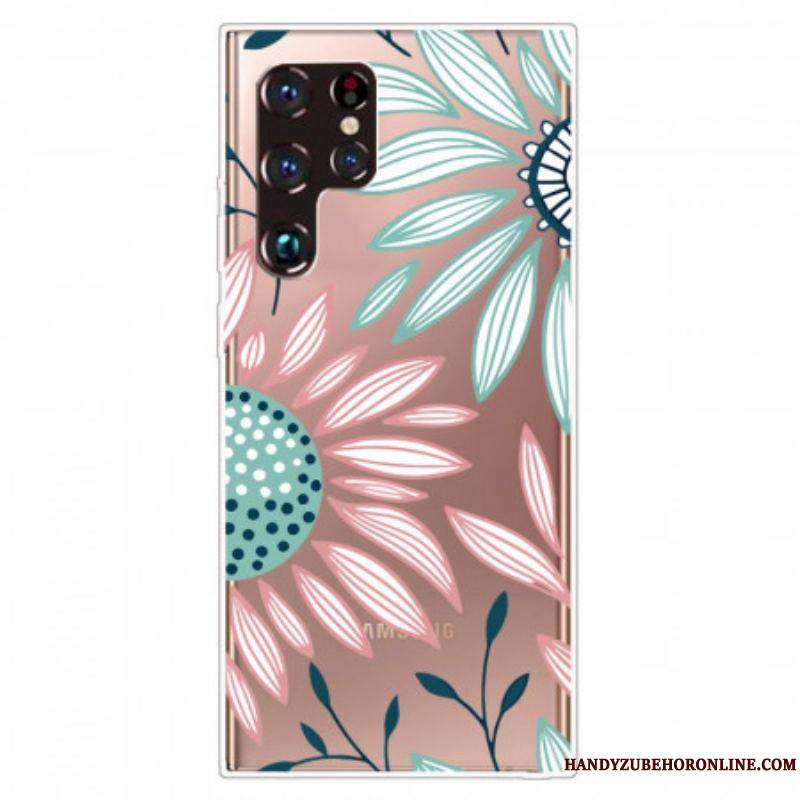 Coque Samsung Galaxy S22 Ultra 5G Transparente Une Fleur