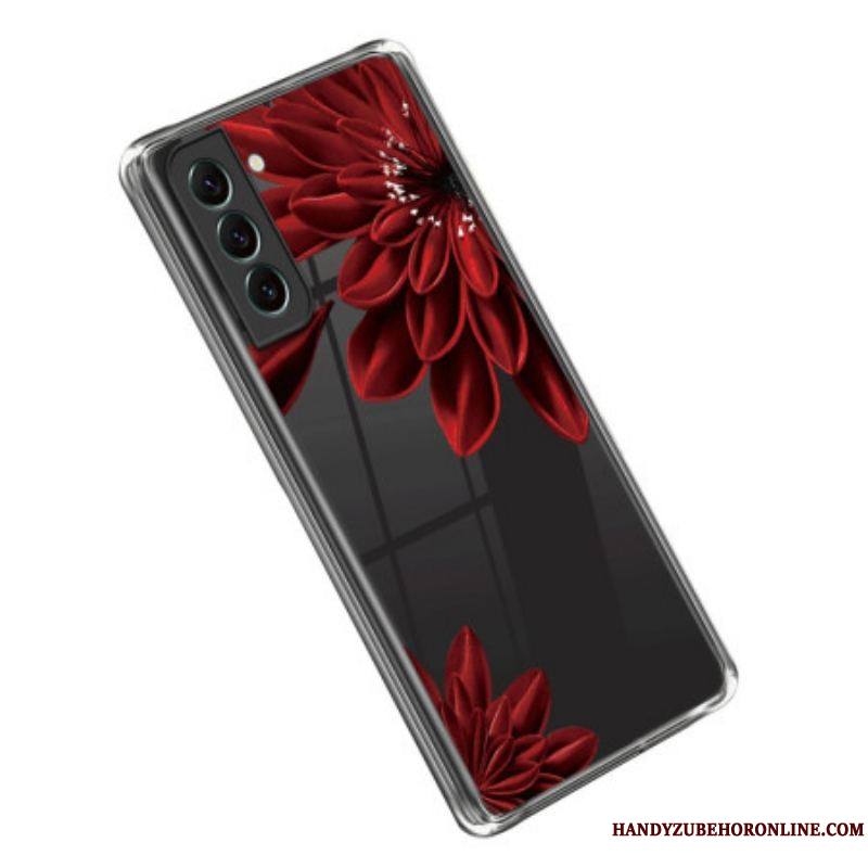 Coque Samsung Galaxy S23 5G Transparente Fleur Rouge