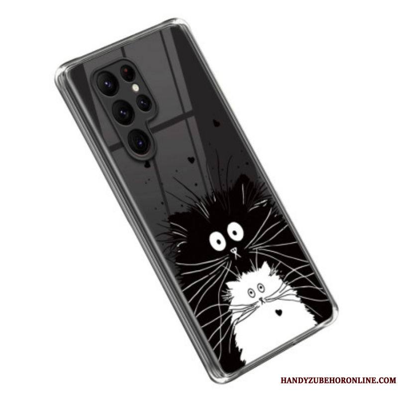 Coque Samsung Galaxy S23 Ultra 5G Chat Noir Chat Blanc