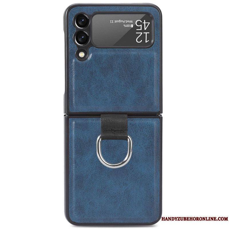 Coque Samsung Galaxy Z Flip 3 5G Style Cuir Vintage avec Anneau