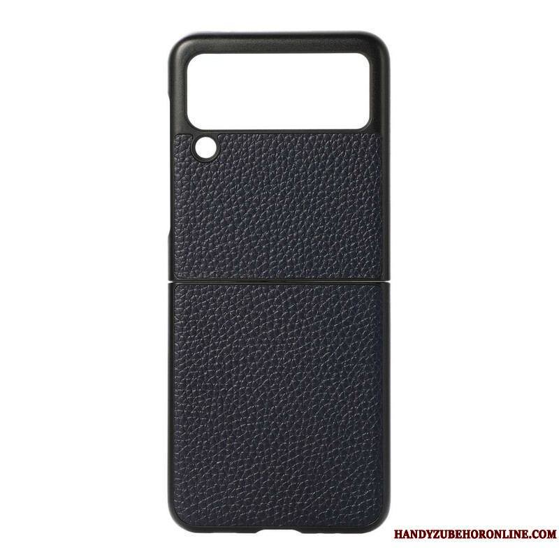 Coque Samsung Galaxy Z Flip 3 5G Véritable Cuir Litchi Color