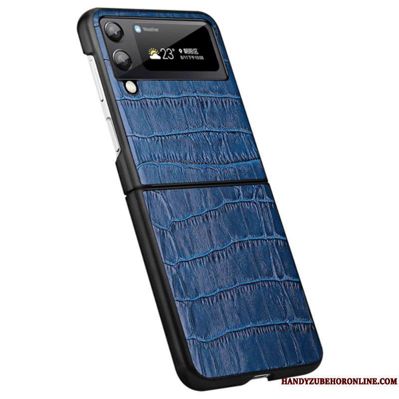 Coque Samsung Galaxy Z Flip 3 5G Véritable cuir Texture Crocodile