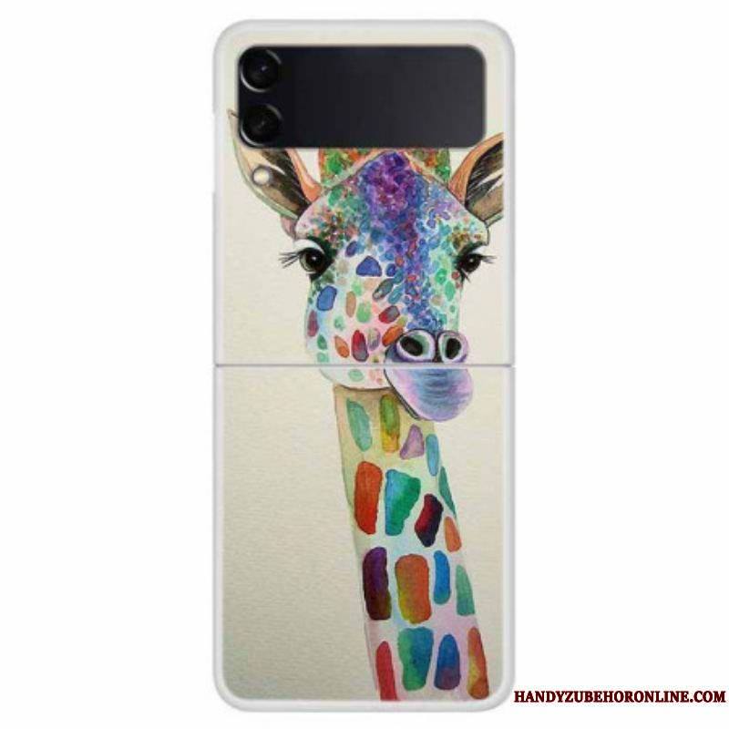 Coque Samsung Galaxy Z Flip 4 Girafe Colorée