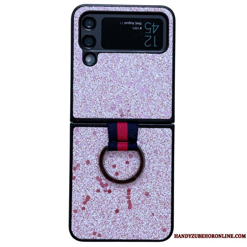 Coque Samsung Galaxy Z Flip 4 Paillettes avec Anneau