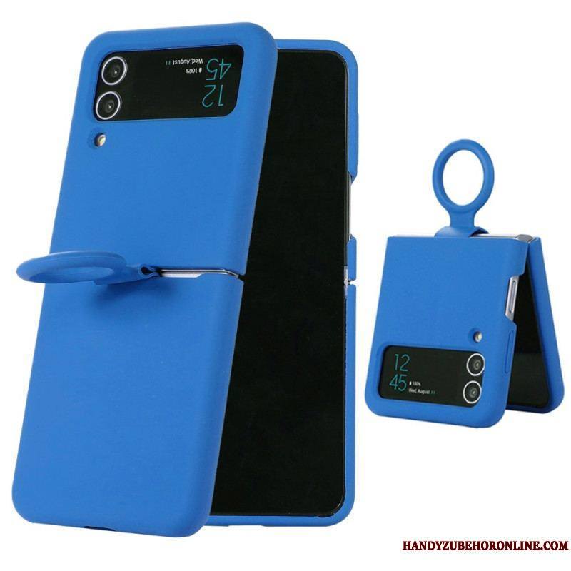 Coque Samsung Galaxy Z Flip 4 Silicone Liquide avec Anneau