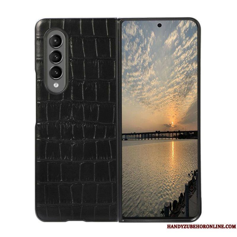 Coque Samsung Galaxy Z Fold 3 5G Cuir Véritable Crocodile