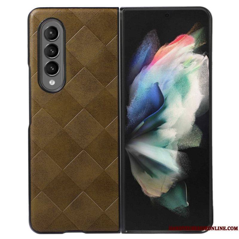 Coque Samsung Galaxy Z Fold 4 Simili Cuir Motif Carreaux