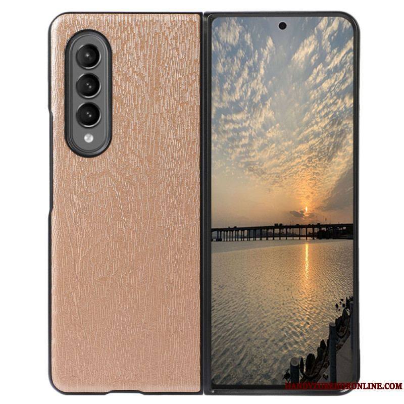 Coque Samsung Galaxy Z Fold 4 Simili Cuir Texture Bois