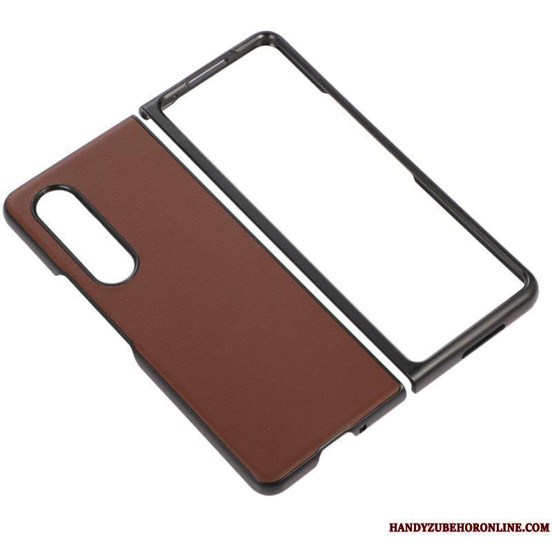 Coque Samsung Z Fold 4 Classique Cuir Véritable Enduit