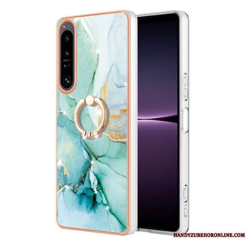 Coque Sony Xperia 1 IV Marbre avec Anneau-Support