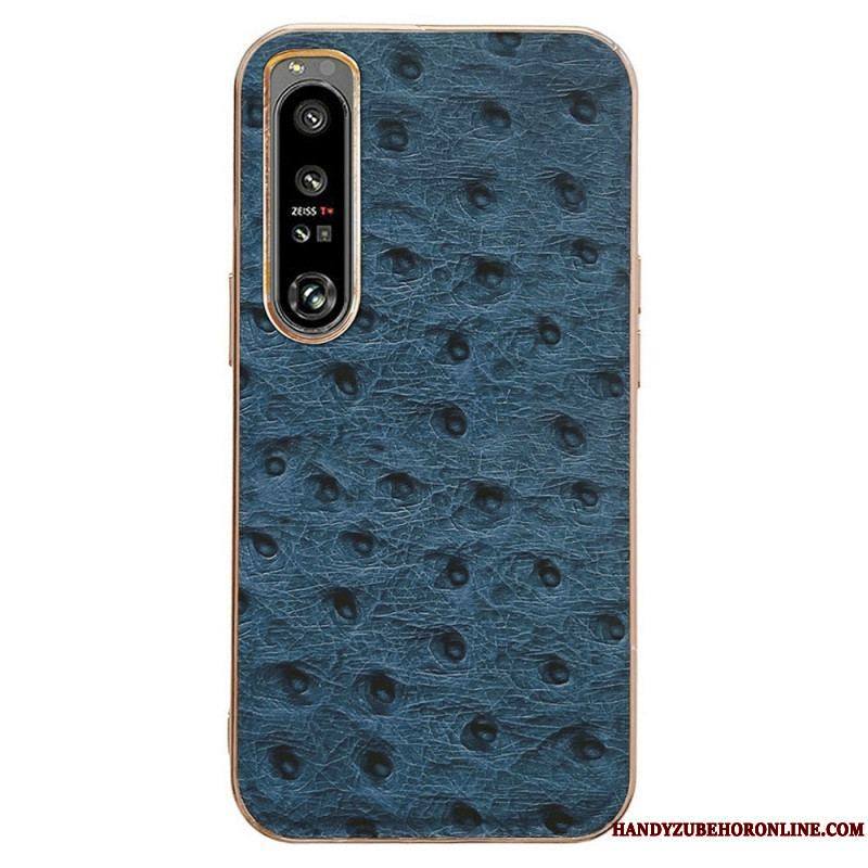 Coque Sony Xperia 1 IV Véritable Cuir Style Autruche