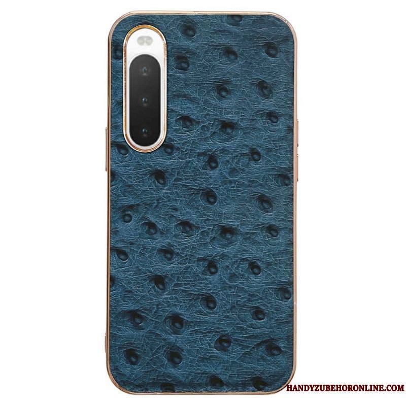 Coque Sony Xperia 10 IV Véritable Cuir Style Autruche