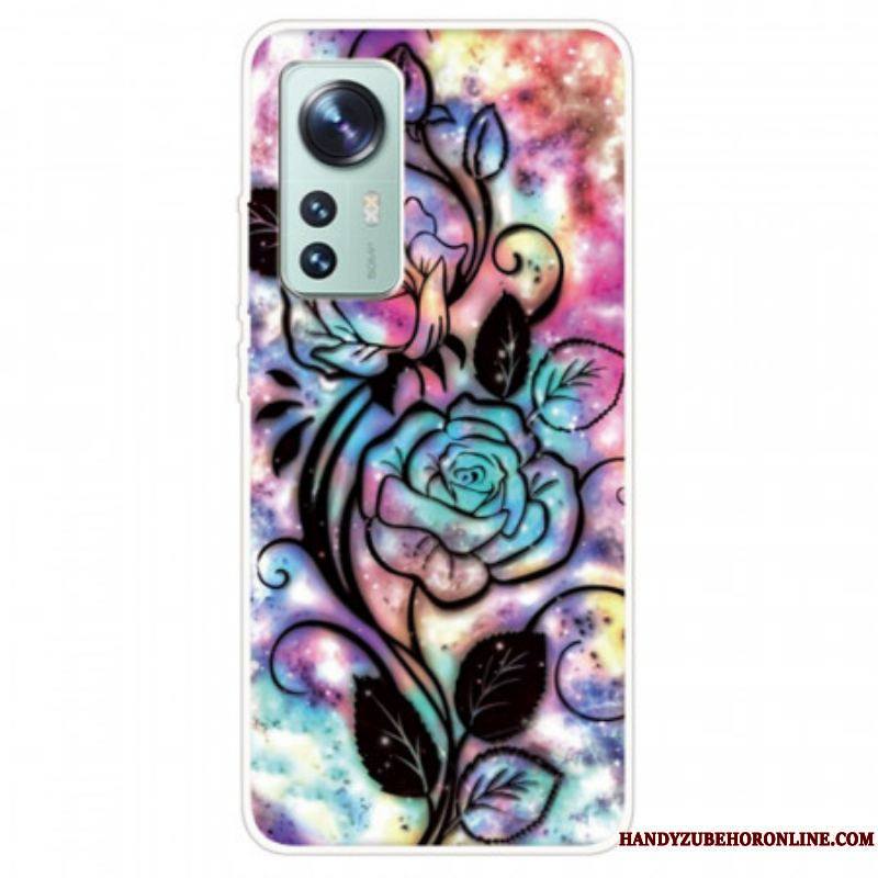 Coque  Xiaomi 12 / 12X  Silicone Fleur Graphique