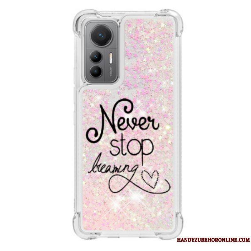 Coque Xiaomi 12 Lite Paillettes Never Stop Dreaming