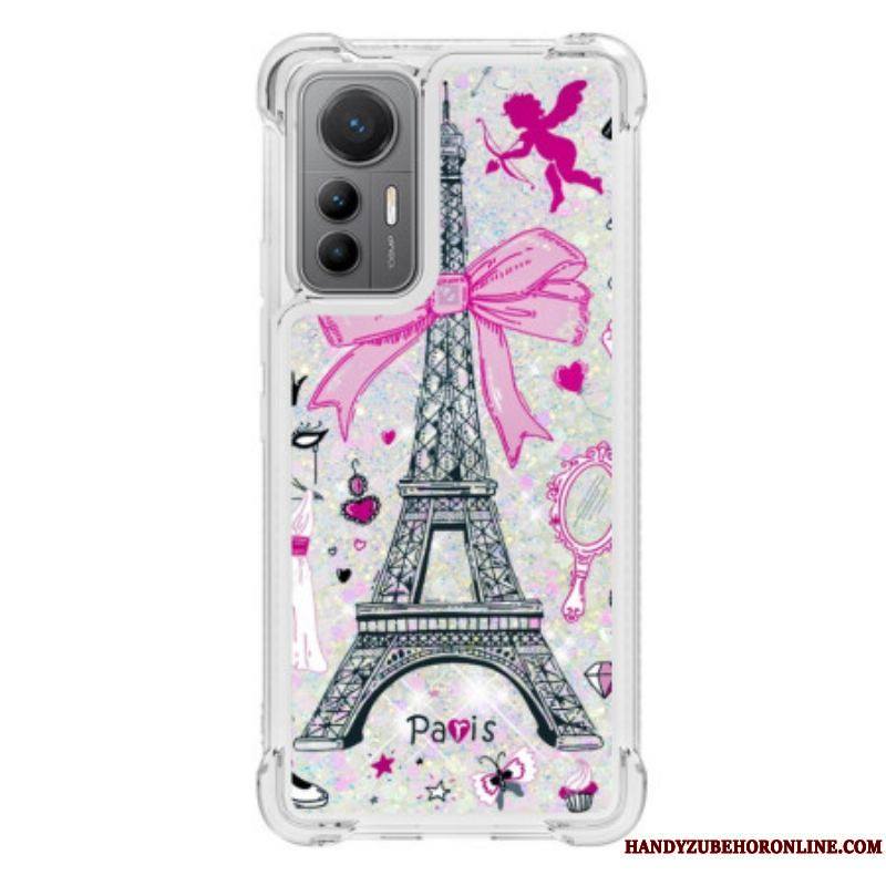 Coque Xiaomi 12 Lite Paillettes Tour Eiffel