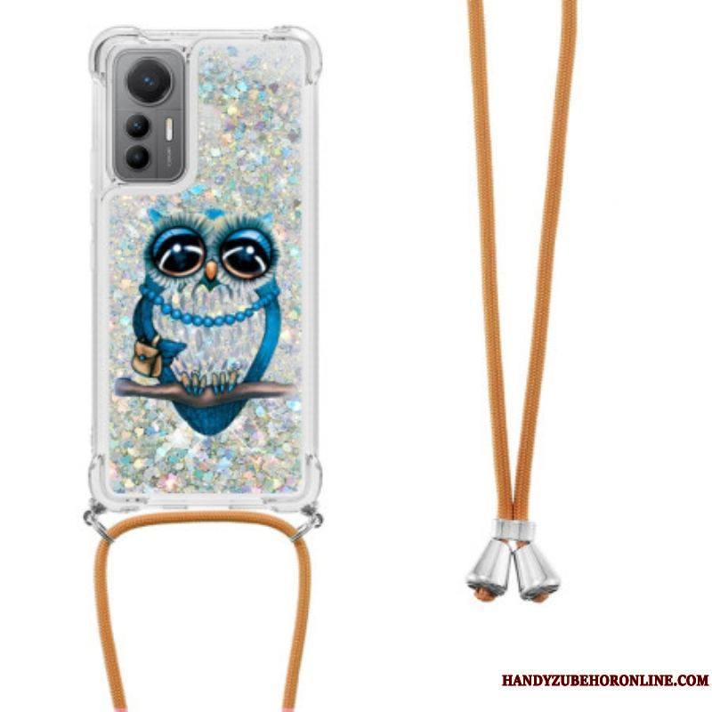 Coque Xiaomi 12 Lite à Cordon Paillettes Mrs Hibou