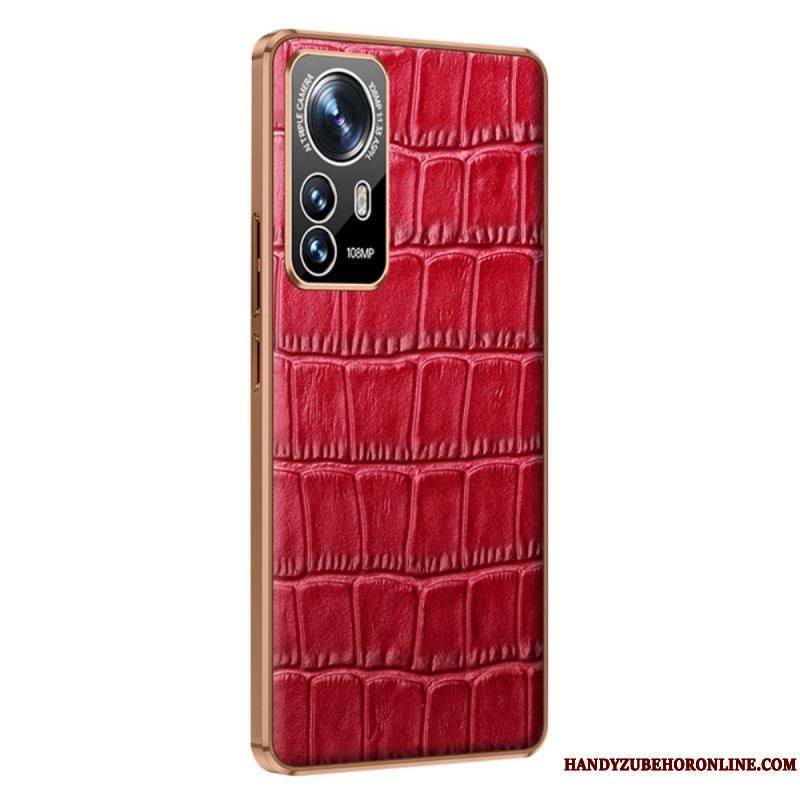 Coque Xiaomi 12 Pro Cuir Style Peau de Crocodile