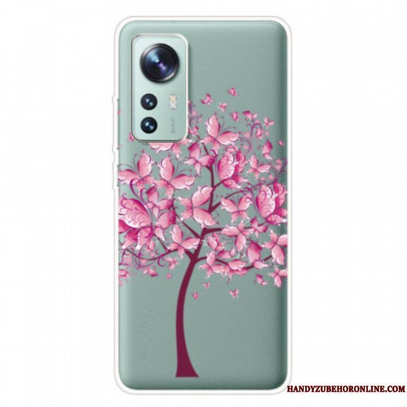 Coque Xiaomi 12 Pro Silicone Arbre Rose