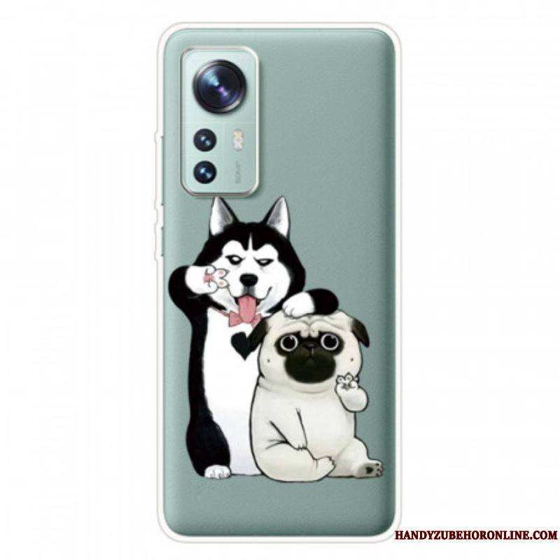 Coque Xiaomi 12 Pro Silicone Drôles de Chiens