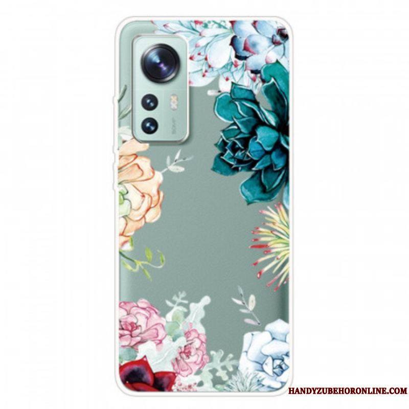 Coque Xiaomi 12 Pro Silicone Fleurs Sauvages