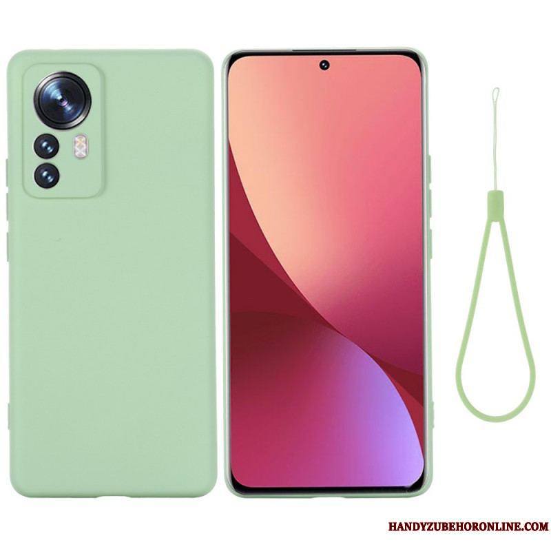 Coque Xiaomi 12 Pro Silicone Liquide Avec Lanière