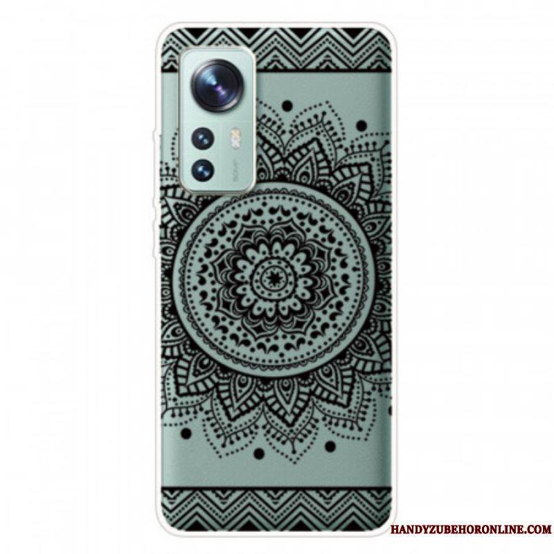 Coque Xiaomi 12 Pro Silicone Mandala Noir