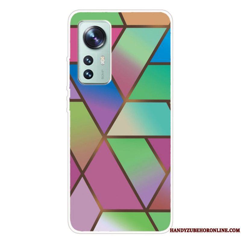 Coque Xiaomi 12 Pro Silicone Marbre Géométrie